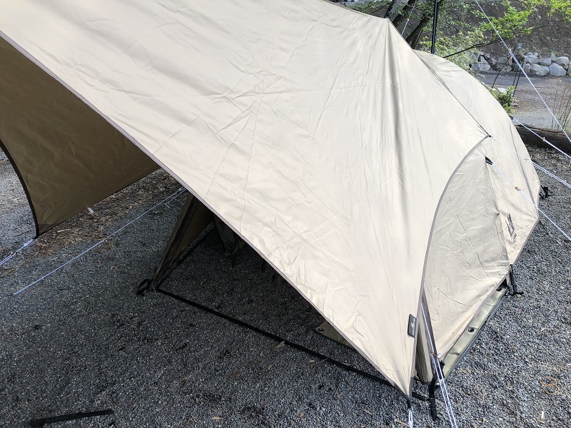小川張り標準対応！ソロキャンプにおすすめ・ogawa システムタープペンタ 3×3 | ファミリーキャンピング